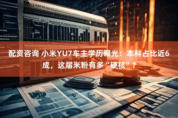 配资咨询 小米YU7车主学历曝光:本科占比近6成,这届米粉有多“硬核”?